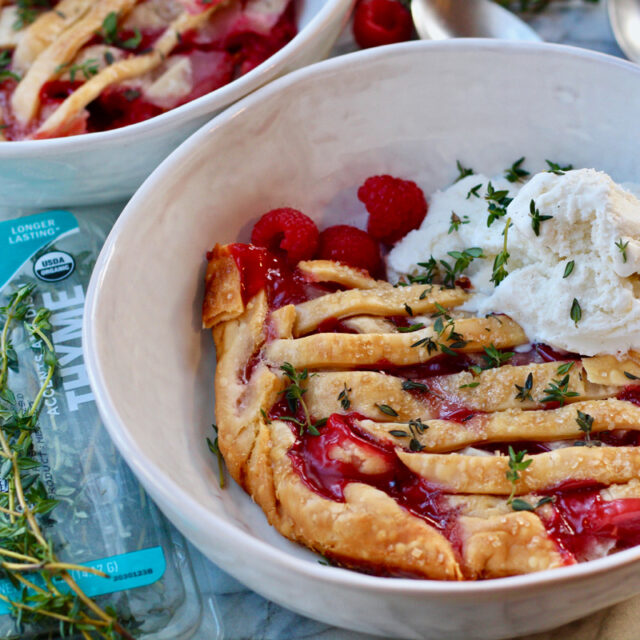 Image for Sheet Pan Raspberry Pie Squares with a Sugar-Coated Thyme Crust