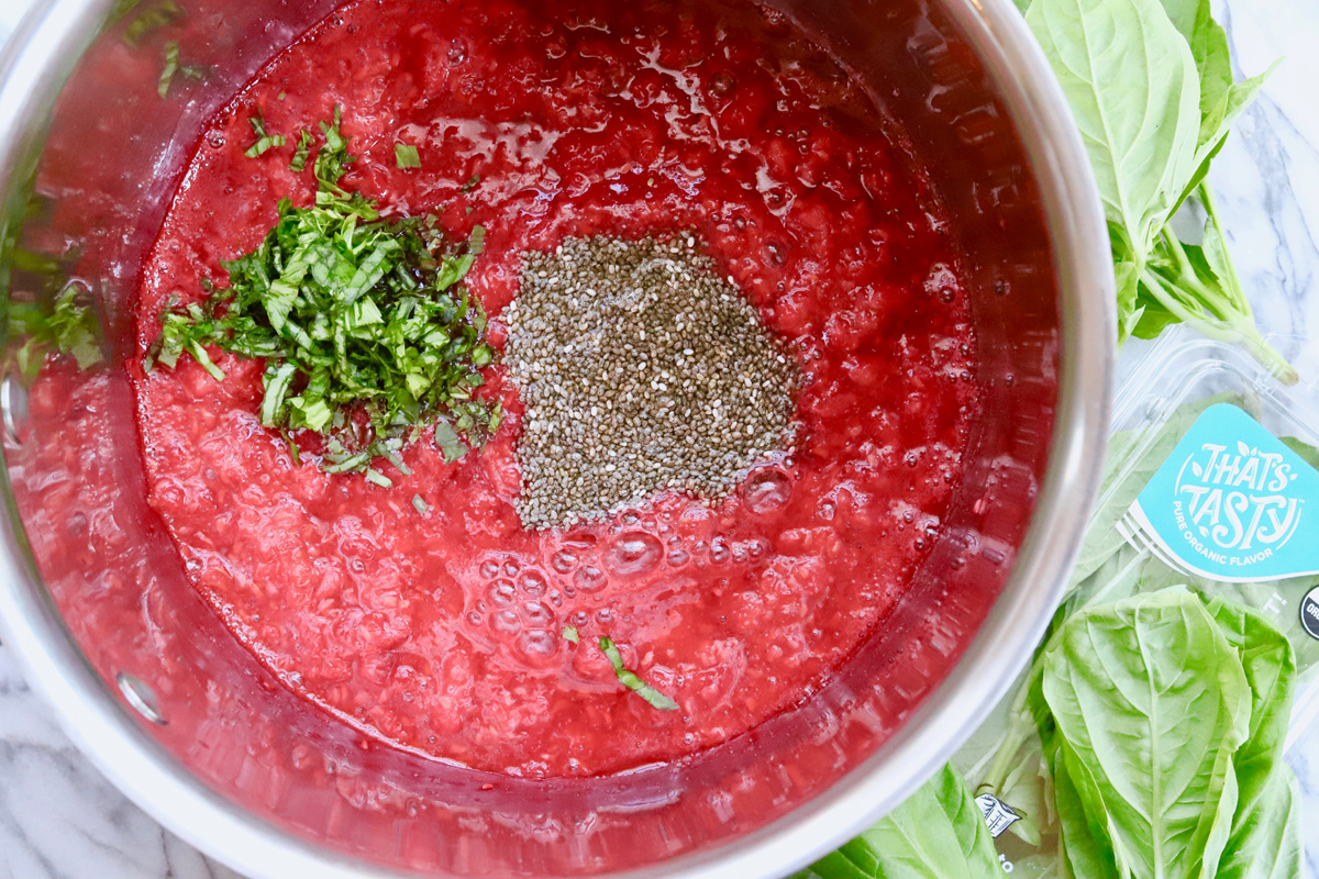 Raspberry-Basil Chia Seed Jam - Soli Organic