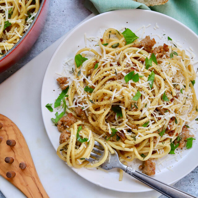 Image for Brown Butter Pasta with Sausage and Herbs