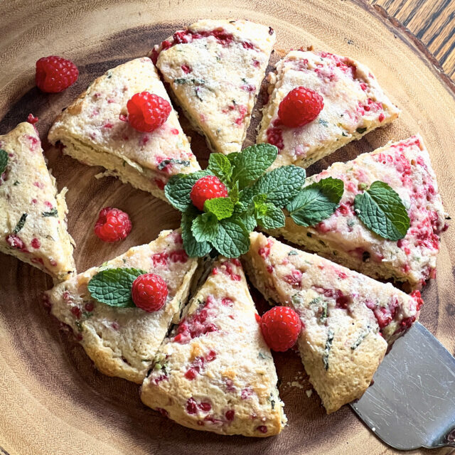 Image for Easy Raspberry Mint Scones