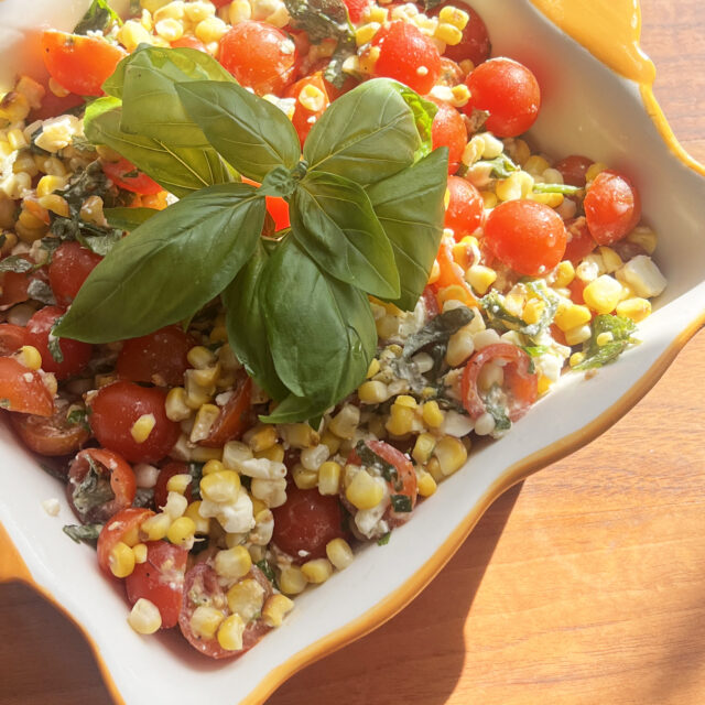 Image for Grilled Corn, Tomato, Feta, and Herb Salad Recipe