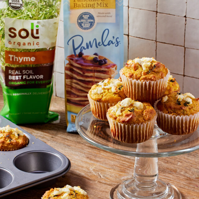Image for Pumpkin, Goat Cheese, & Thyme Muffins
