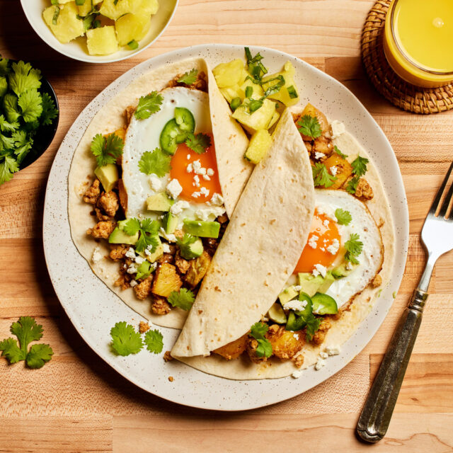 Image for Sunrise Breakfast Tacos with Pineapple Basil Salsa